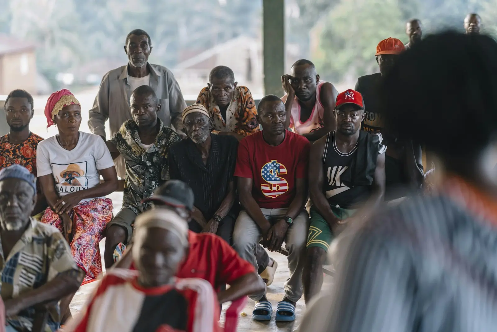 Community members gathered at a public meeting